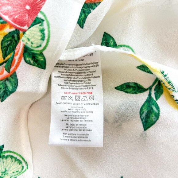 NWOT ASOS Fashion Union Citrus Print Tie Front Peplum Camisole Top White Size 8 - Picture 5 of 7